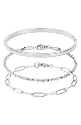 Adornia Set of 3 18K Gold Plated Stainless Steel Bracelets at Nordstrom Rack | Nordstrom Rack