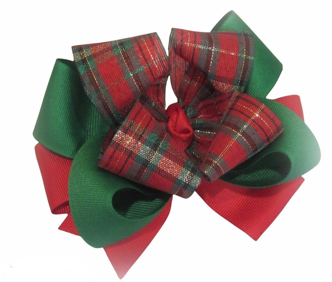 Plaid Hairbow, Girls Plaid Bow, Red Christmas Hair Bow, Holiday Bows, Baby Headband, Tartan Bow, ... | Etsy (US)
