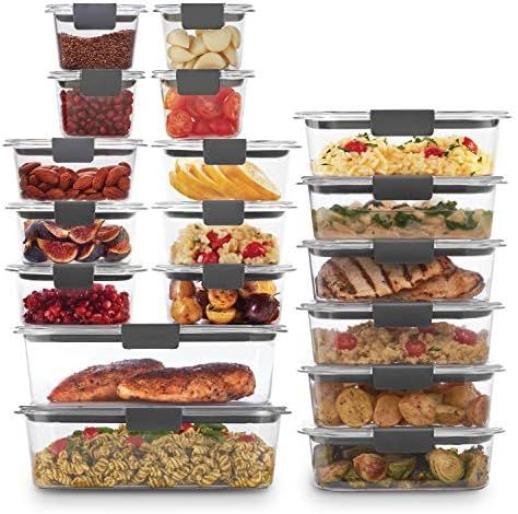 Amazon.com: Rubbermaid 44-Piece Brilliance Food Storage Containers with Lids for Lunch, Meal Prep... | Amazon (US)