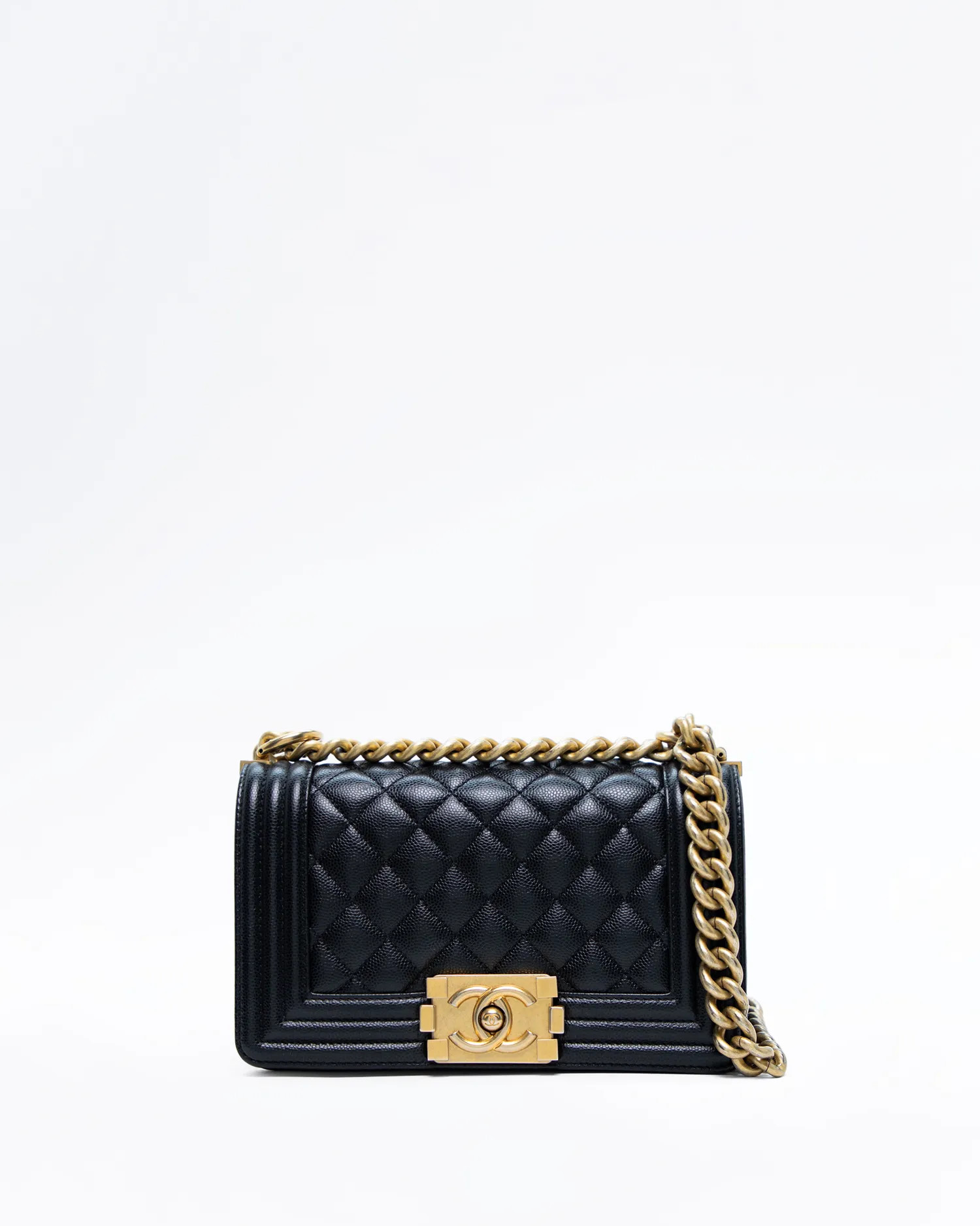 Caviar Quilted Small Boy Bag | Vivrelle