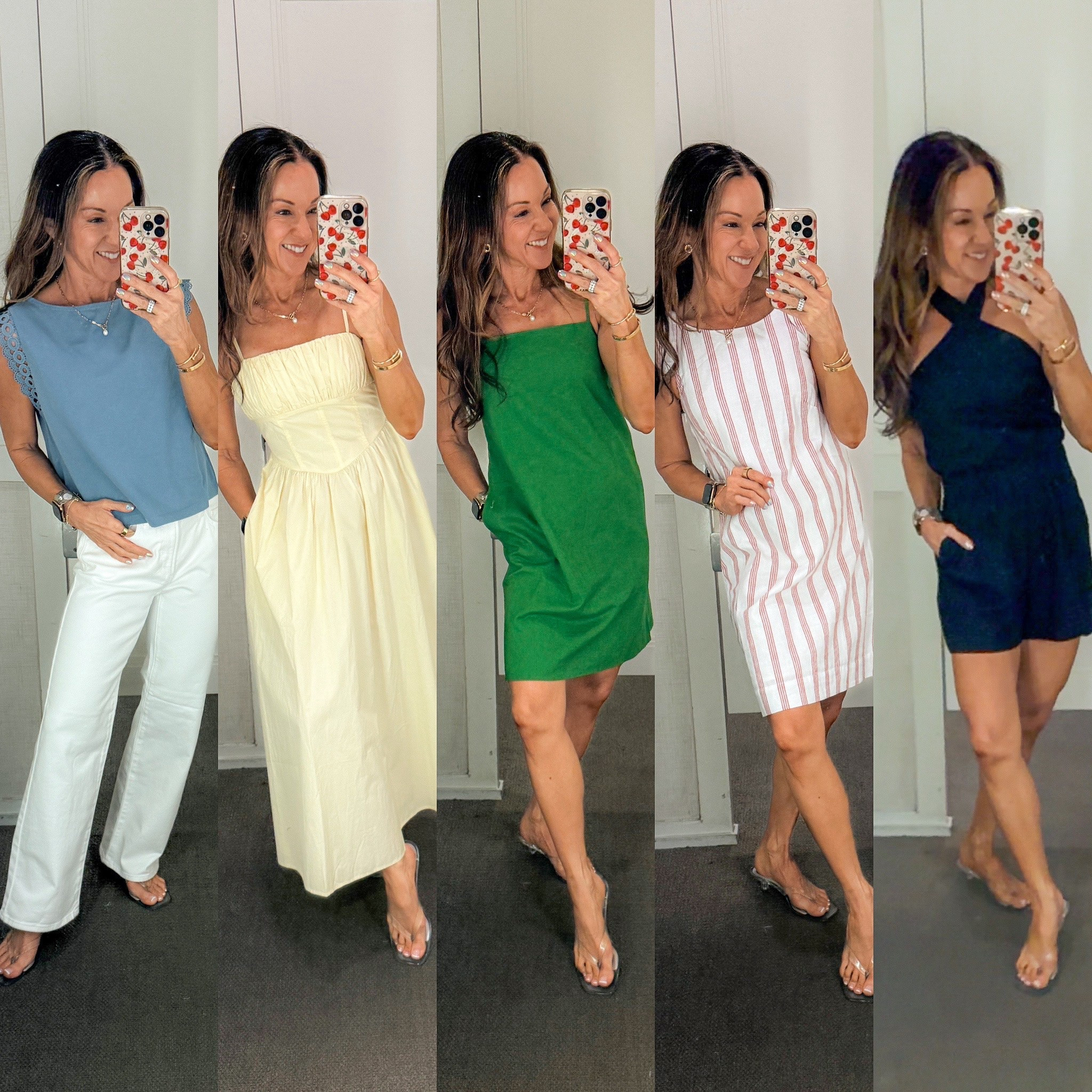 LOFT Sale! 15% off plus an additional 15% off. Im wearing petite sizing in all of these. Top XS , Jeans 24, romper XS, yellow dress OO, green dress XXS, red stripe & polka dot XXS.

#LTKSaleAlert #LTKOver40 #LTKPetite
