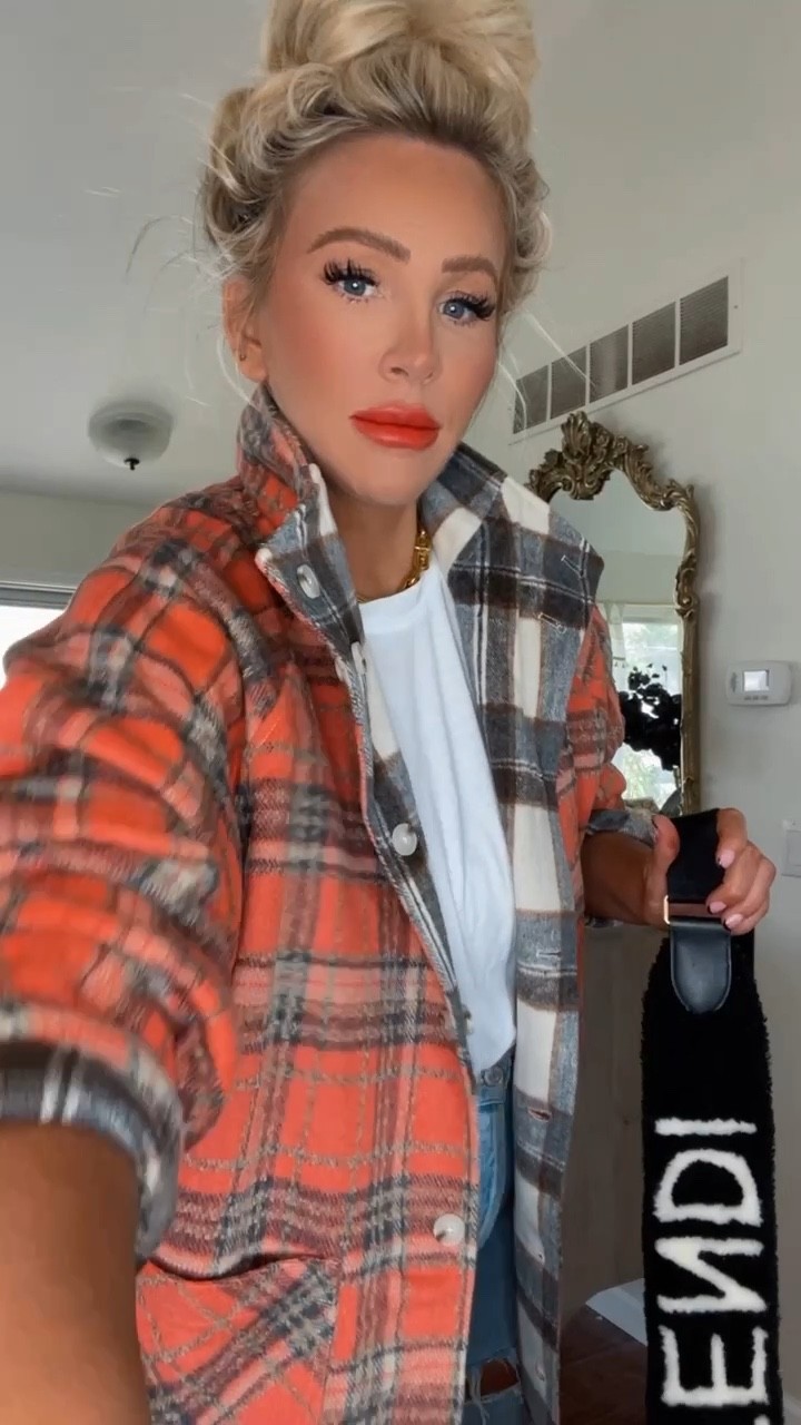 Size down in shacket! ❤️ exact lipstick linked too… shade “lady danger” 😘 