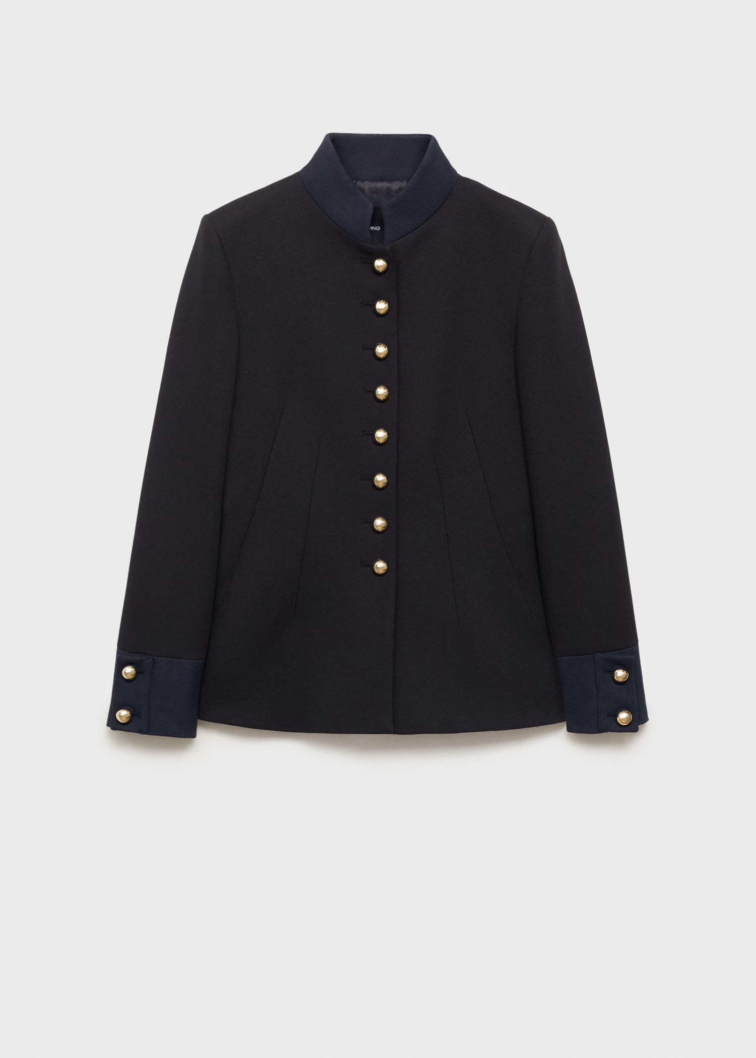 Jacket with jewel-button strip collar - Women | MANGO United Kingdom | MANGO (UK)