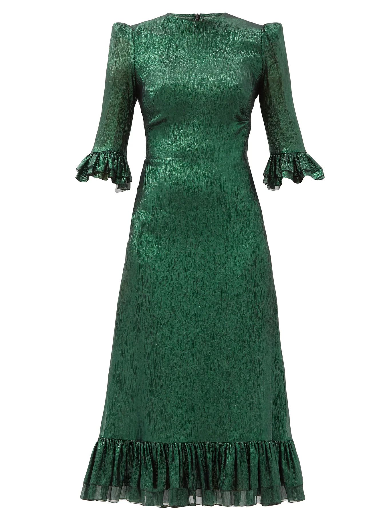 The Falconetti ruffled metallic silk-blend dress | The Vampire's Wife | Matches (US)
