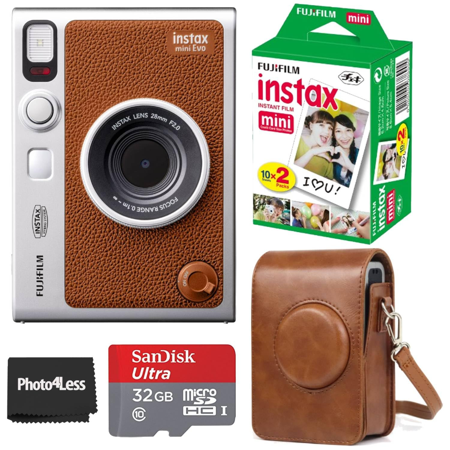 Amazon.com : Fujifilm Instax Mini EVO Hybrid Brown Instant Camera | Fuji Instax Mini Twin Pack In... | Amazon (US)
