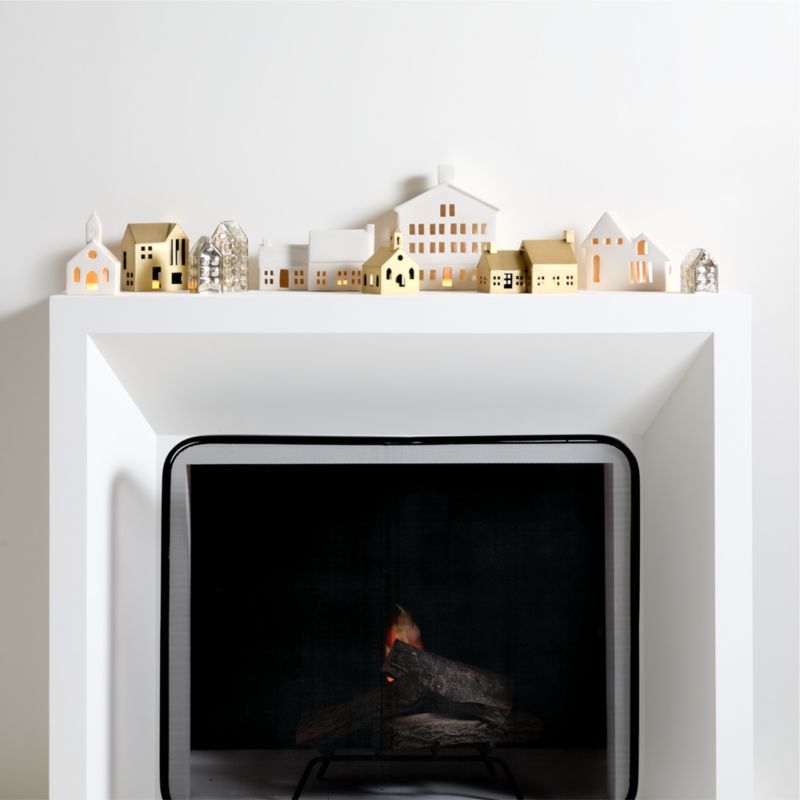 Holiday Village Mantel Set | Crate & Barrel | Crate & Barrel