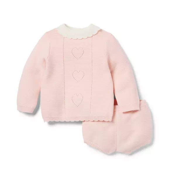 Baby Heart Pointelle Matching Sweater Set | Janie and Jack