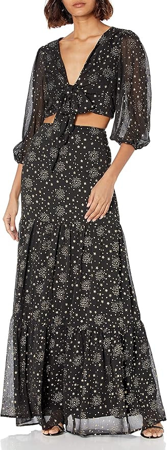 Minuet Womens Starry Night 2 Piece Casual Dress, Black, Large US | Amazon (US)