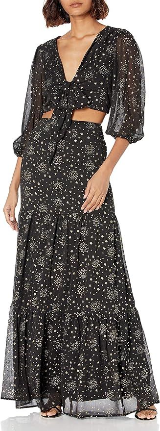 Minuet Womens Starry Night 2 Piece Casual Dress, Black, Large US | Amazon (US)