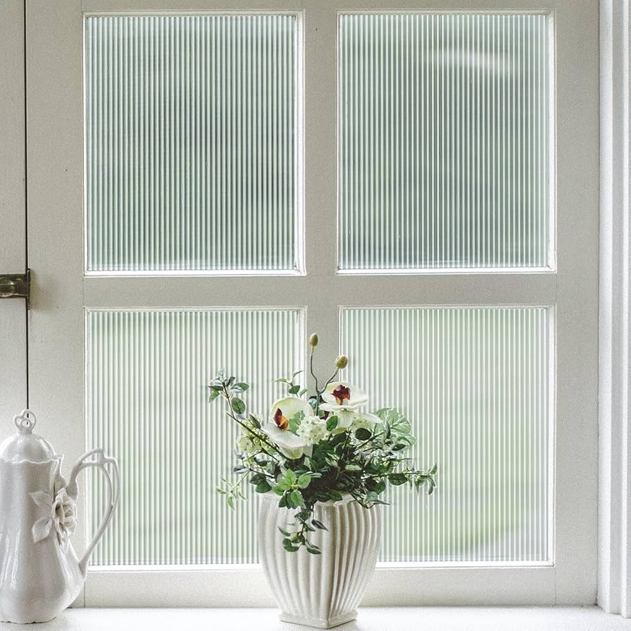 VELIMAX Reeded Glass Window Film, Window Privacy Film, Frosted Window Vinyl, 3D Decorative Window... | Amazon (US)