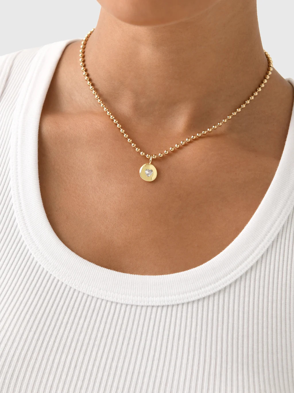 Alexa Leigh Round Heart Ball Chain Necklace | Saint Bernard