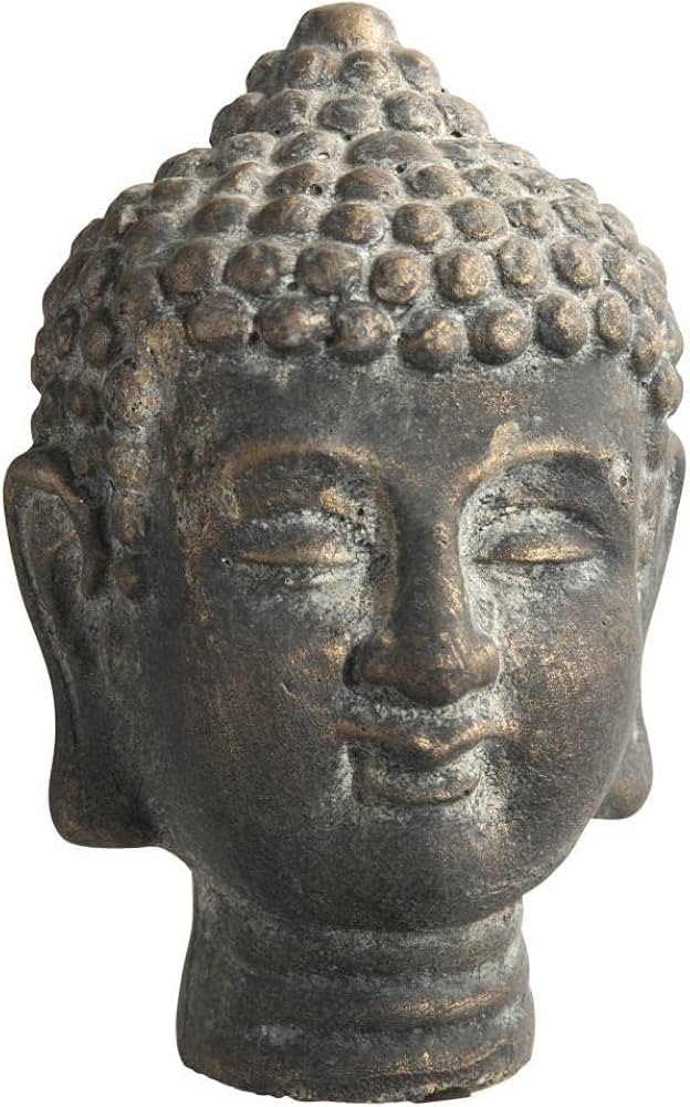 Collection 8" Cement Buddha Head Figurine with Round Ushinisha Head | Amazon (US)