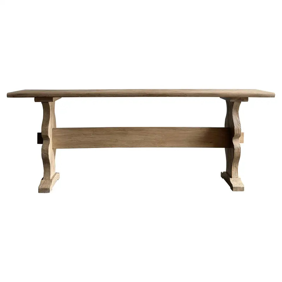 Amber reclaimed elm wood console table | 1stDibs