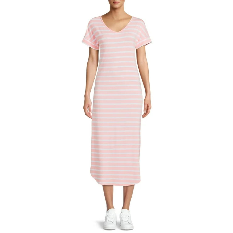 Time and Tru Women's V-Neck Maxi Dress | Walmart (US)