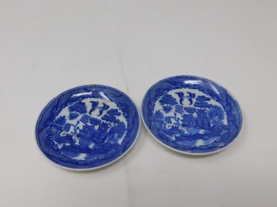 Set  of 2 RARE HTF  Occupied Japan Blue Willow  butter pats   3.5"  Love birds | eBay US