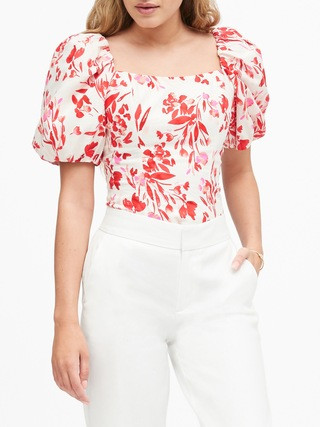 Puff-Sleeve Cropped Top | Banana Republic (US)
