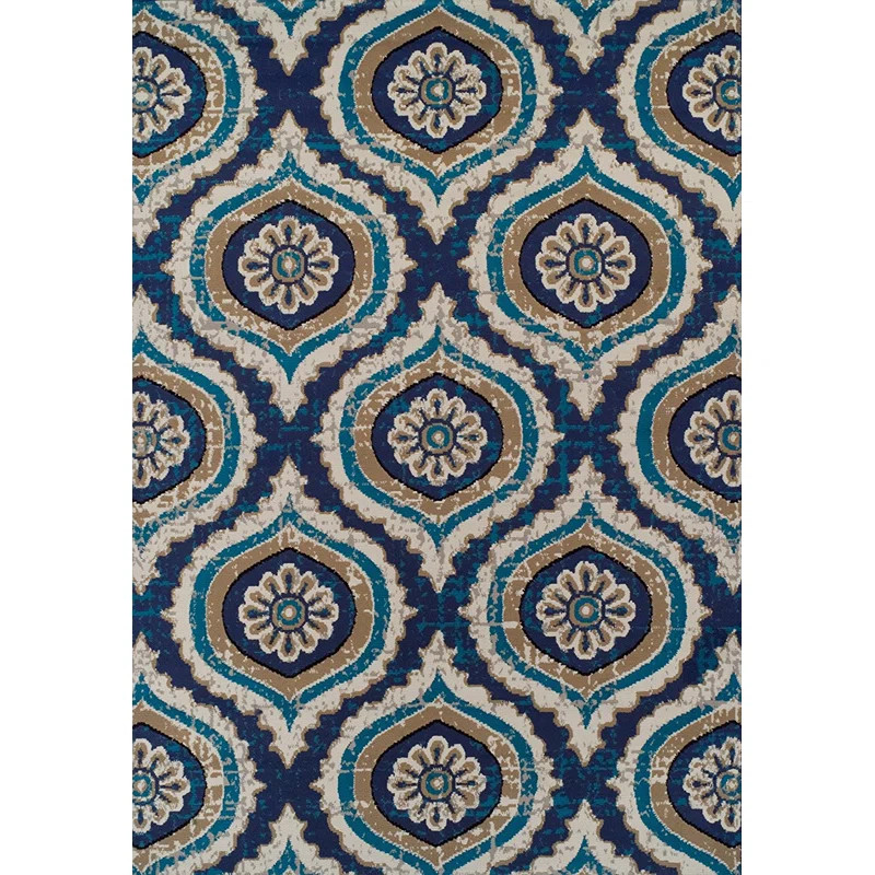 Charney Blue/Beige Indoor/Outdoor Rug | Wayfair North America