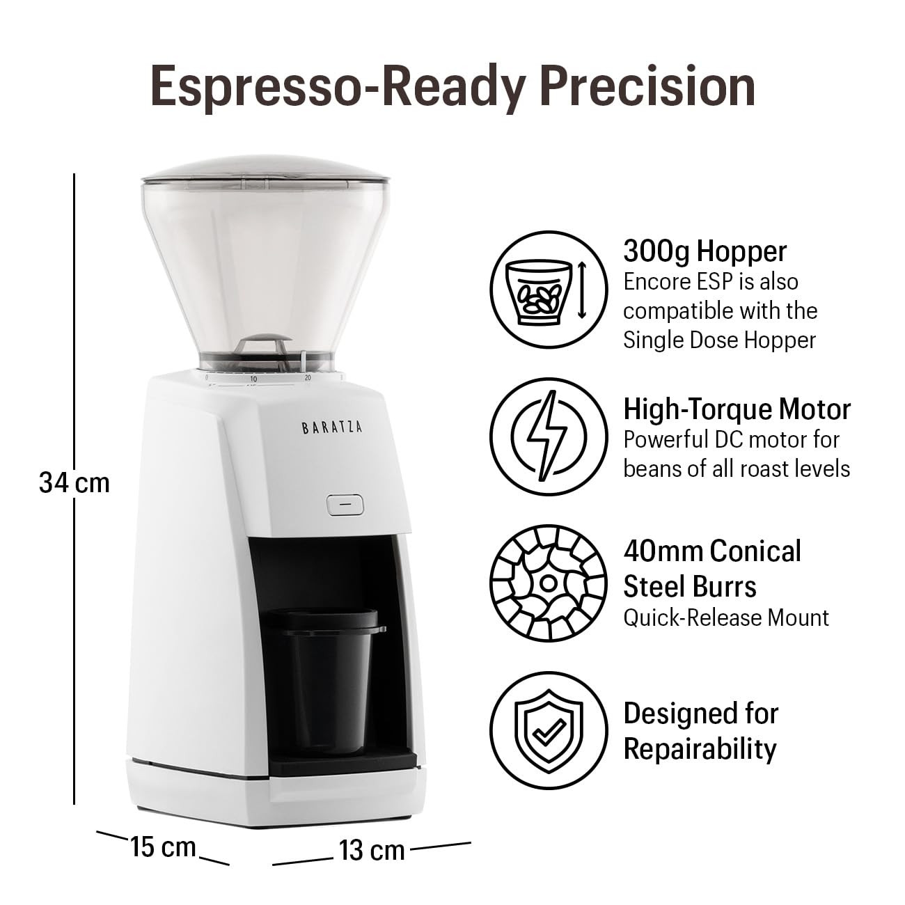 Baratza Encore ESP Coffee Grinder ZCG495WHT, White | Amazon (US)