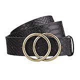 Earnda Women's Leather Belt Fashion Soft Faux Leather Waist Belts For Jeans Dress Black S | Amazon (US)
