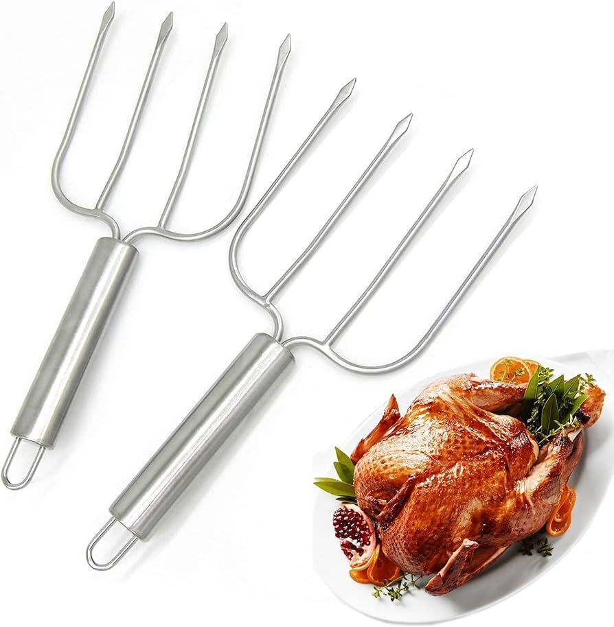 KAYCROWN Stainless Steel Turkey & Roast Lifters, Set of 2 - Turkey and Poultry Lifters Roaster Po... | Amazon (US)