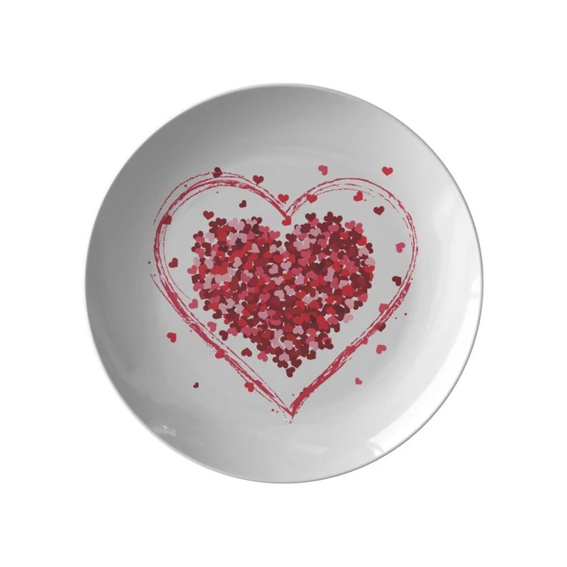 Red Heart Valentines Plate Red Sparkle Heart Dinner Plates | Etsy | Etsy (US)