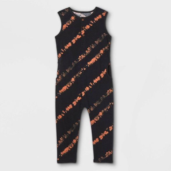 Toddler Boys' Textured Tie-Dye Jumpsuit - art class™ Black | Target