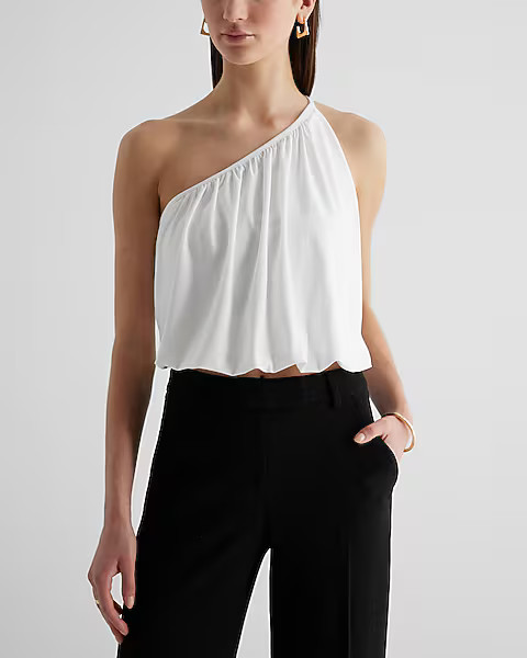 Skimming One Shoulder Draped Tank | Express