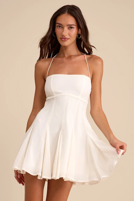 Sophrina White Halter Mini Dress | Lulus dress | lulus dresses | lulus spring  | Lulus