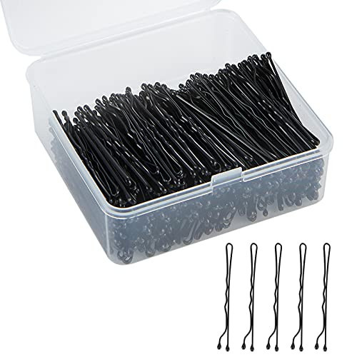 2" Bobby Pins for Hair in Case - 400 Pcs Black Hair Pins, Stainless Steel, Mini Strong Hold for All Hair Types (Thin/Thick/Curly/Straight) - Hair Accessories for Women for Styling, Updos, Daily Use | Amazon (US)