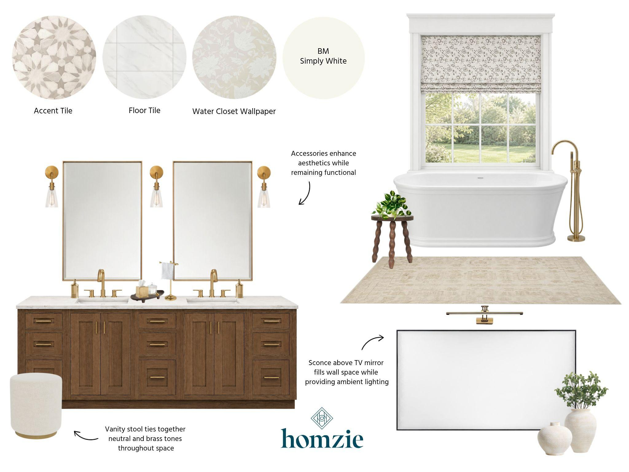 It's the finishing touches that make a house feel like home. 🤍✨

This bathroom proves that thoughtful styling can completely transform a space. A neutral palette is elevated with layered accessories, fresh greenery, warm brass hardware, and a runner that adds softness and texture. A vanity stool ties together the neutral and brass tones, creating a look that's both beautiful and functional.

Sometimes, it's the smallest details that make the biggest impact.

#LTKHome #BathroomDesign #BathroomDecor #NeutralHome #InteriorDesign #HomeStyling #BrassAccents #HomeDecor #LTKCreator 

 