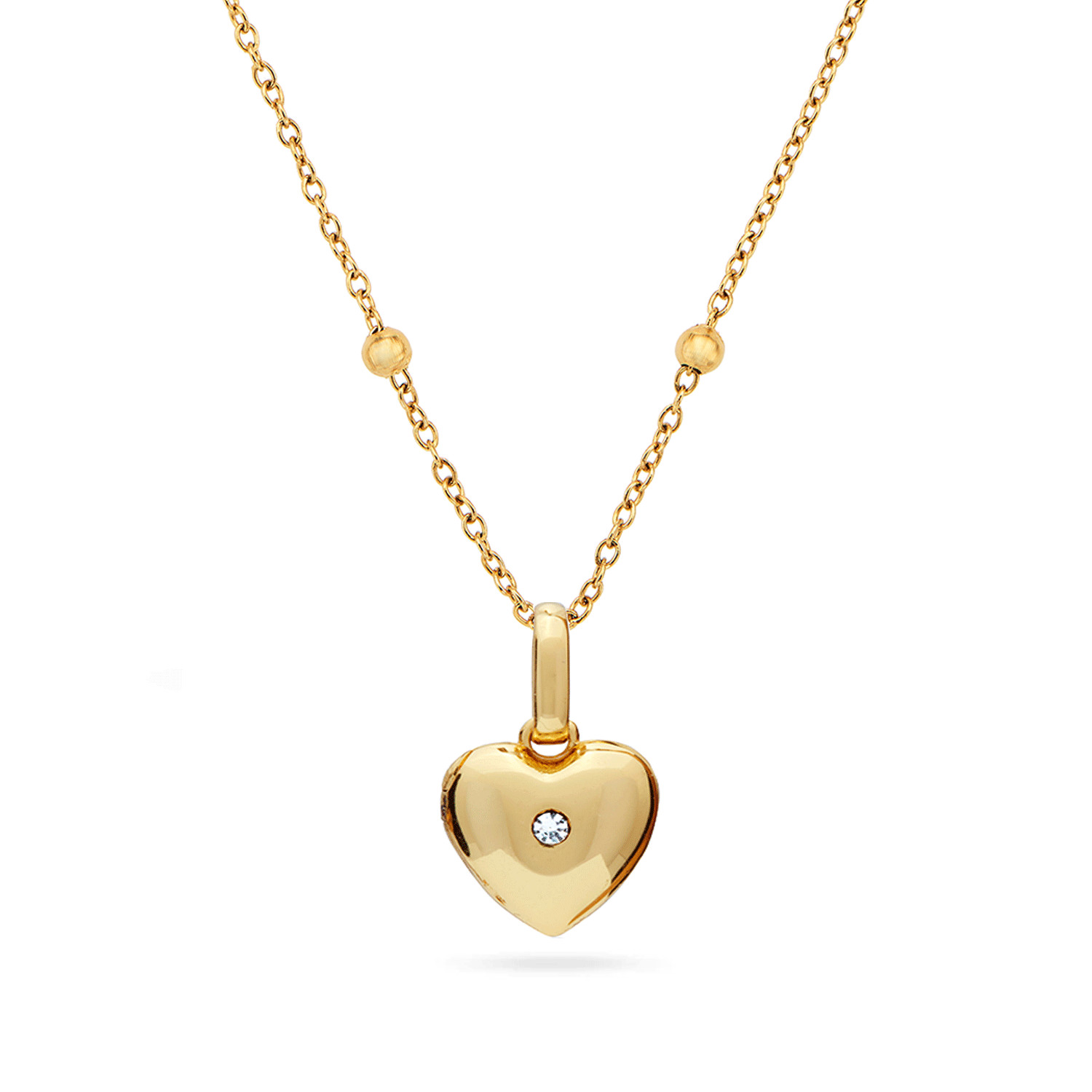 Heart Photo Locket Sphere Necklace (Gold) | Abbott Lyon