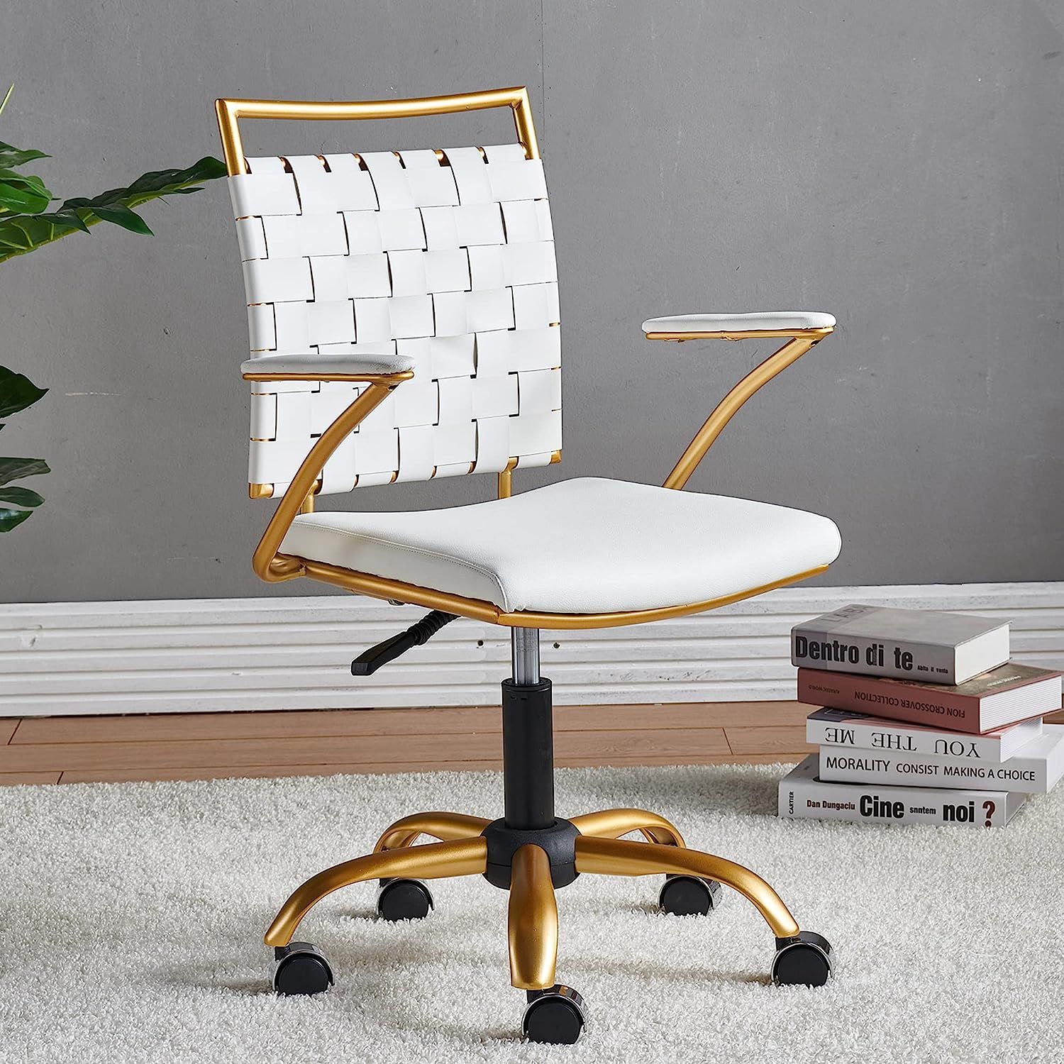 CAROCC Cute Desk Chair Gold Office Chair Golden Comfort for Women Office Products Home Office Des... | Amazon (US)