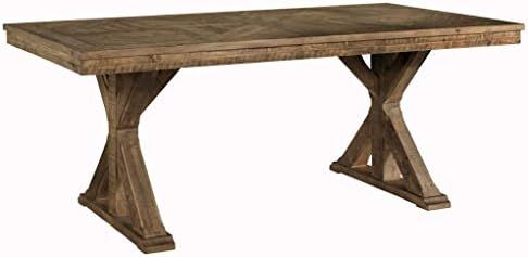 Signature Design by Ashley Grindleburg Farmhouse Reclaimed Wood Dining Table, Seats up to 6, Ligh... | Amazon (US)