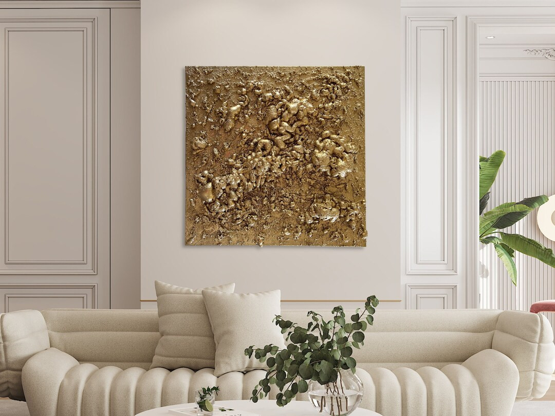 Unique Wall Art, Canvas Wall Art, Glam Decor, Luxury Wall Art, Square Canvas Art, Bold Painting o... | Etsy (US)