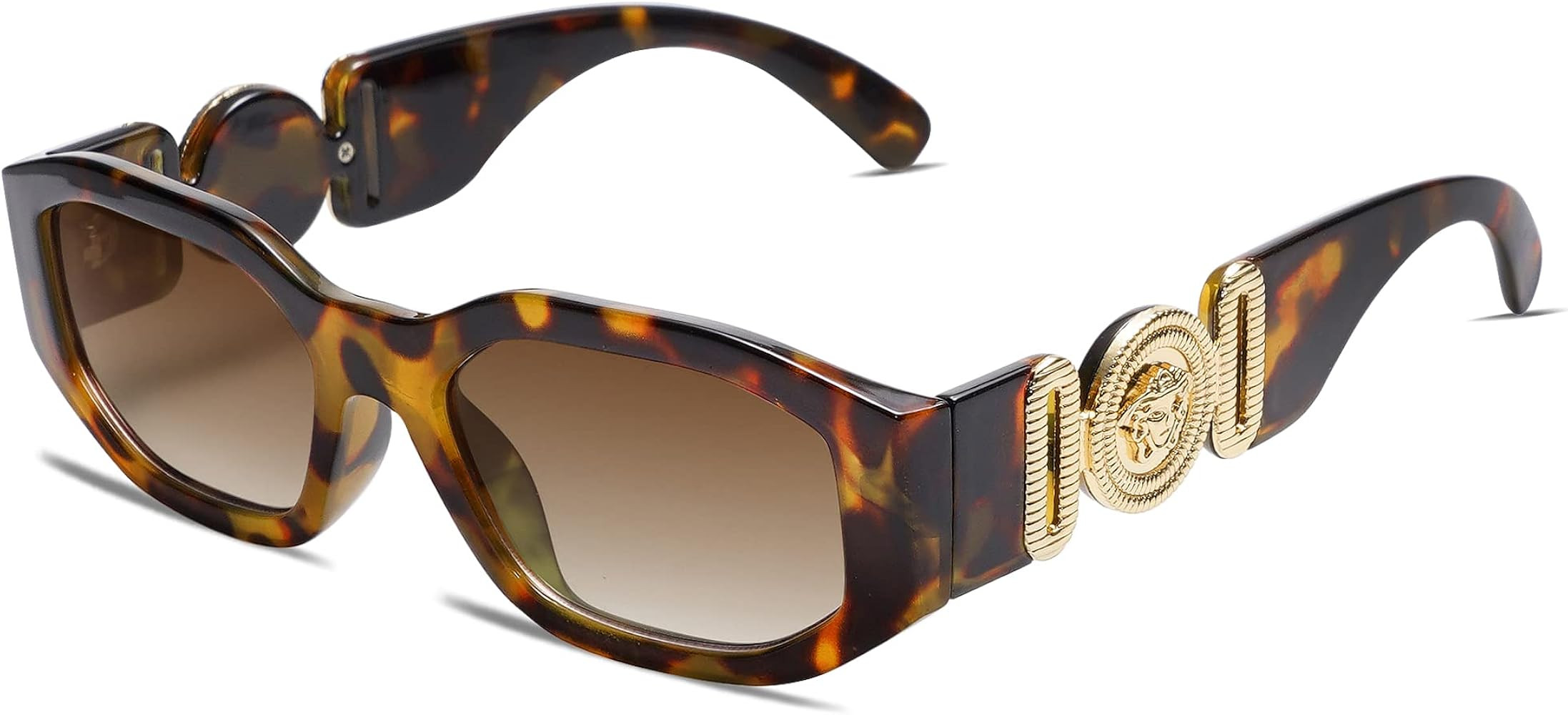 VANLINKER Trendy Irregular Rectangle Sunglasses UV Protection hexagon Horned Rim Thick Fashion Sh... | Amazon (US)