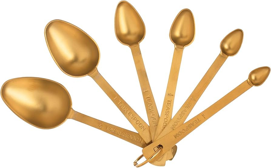 Bloomingville Gold Stainless Steel (Set of 6) Measuring Spoons (AH1305) | Amazon (US)