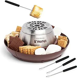 Nostalgia Tabletop Indoor Electric S'mores Maker - Smores Kit With Marshmallow Roasting Sticks an... | Amazon (US)