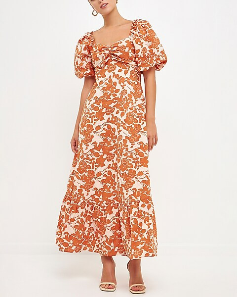 Free The Roses Combo Floral Bow Tie Maxi Dress | Express