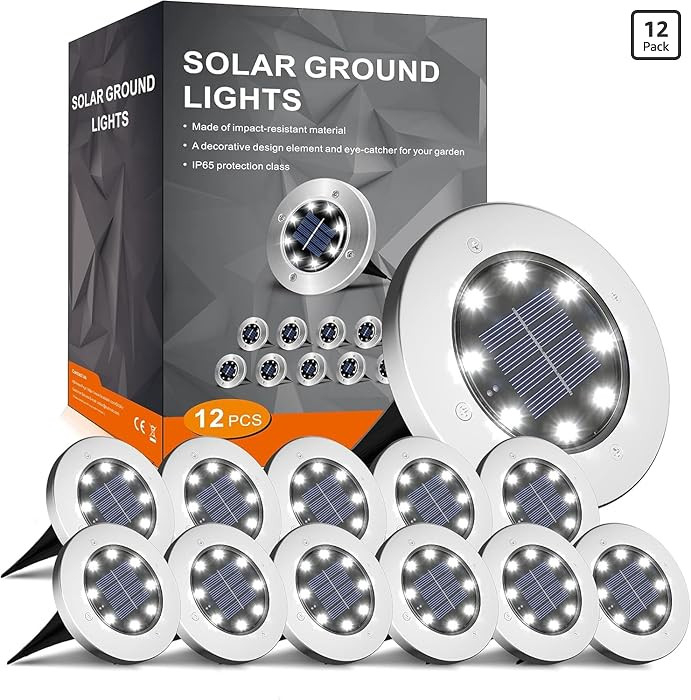 INCX 4.6 inch Solar Lights Outdoor Waterproof,12 Pack Solar Lights for Outside, Solar Garden Ligh... | Amazon (US)
