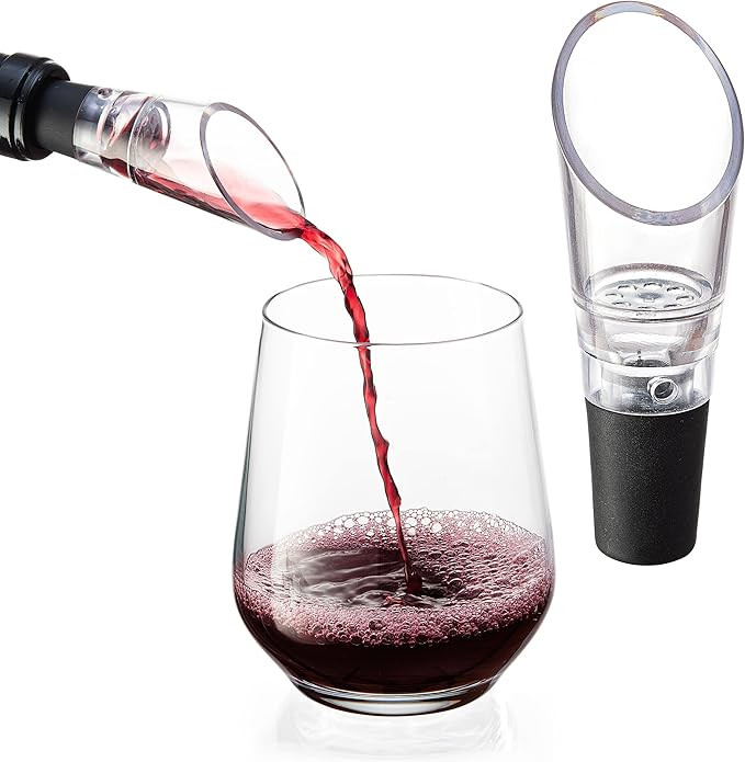 SUPERSTUFF Wine Aerator Pourer Spout, Red Wine Air Aerator and Decanter Spout, Portable Instant W... | Amazon (US)
