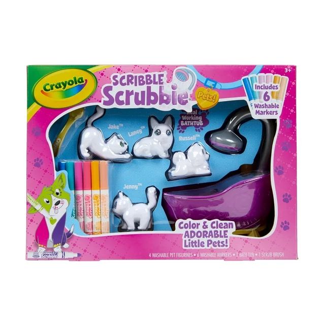 Crayola Scribble Scrubbie Pet Coloring Art Playset, Gifts for Girls & Boys, Beginner Unisex Child | Walmart (US)