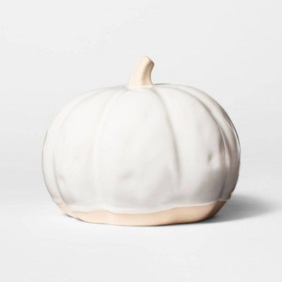 6.7" x 5.5" Decorative Ceramic Pumpkin Cream - Threshold™ | Target