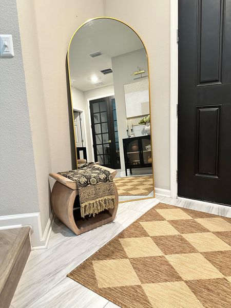Obsessed with this gorgeous stool! Also this oversized mirror is back in stock! I have the size 71 x 31. Entryway, oversized mirror 

#LTKsalealert #LTKhome