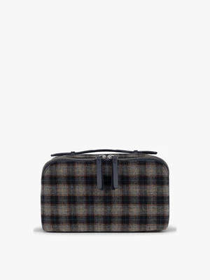 Colette Lay-Flat Toiletry Bag in Brushed Flannel - NAVY PLAID | CALPAK