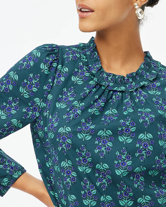 Long-sleeve ruffleneck poplin blouse | J.Crew Factory