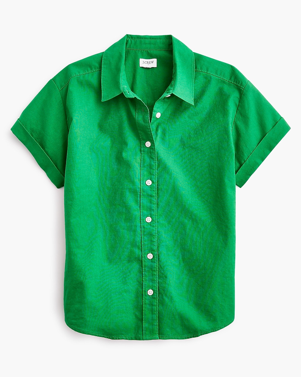 Short-sleeve linen-blend button-up shirt | J.Crew Factory