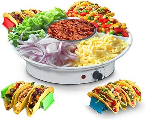 UMINEUX Taco Tuesday Heated Topping Bar, Perfect for Burritos, Nachos, 10-Oz. Warming Pot, Taco T... | Amazon (US)