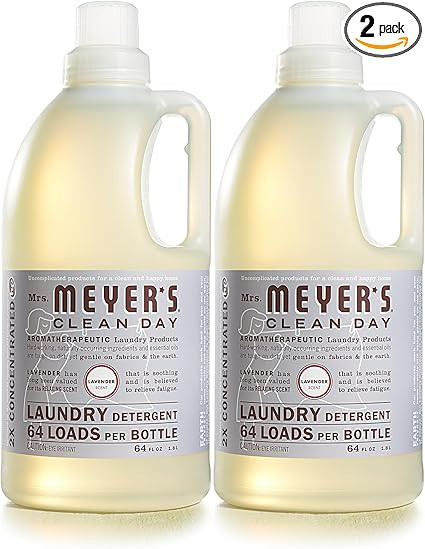 MRS. MEYER'S CLEAN DAY Liquid Laundry Detergent, Cruelty Free, Lavender Scent, 64 oz- Pack of 2 | Amazon (US)