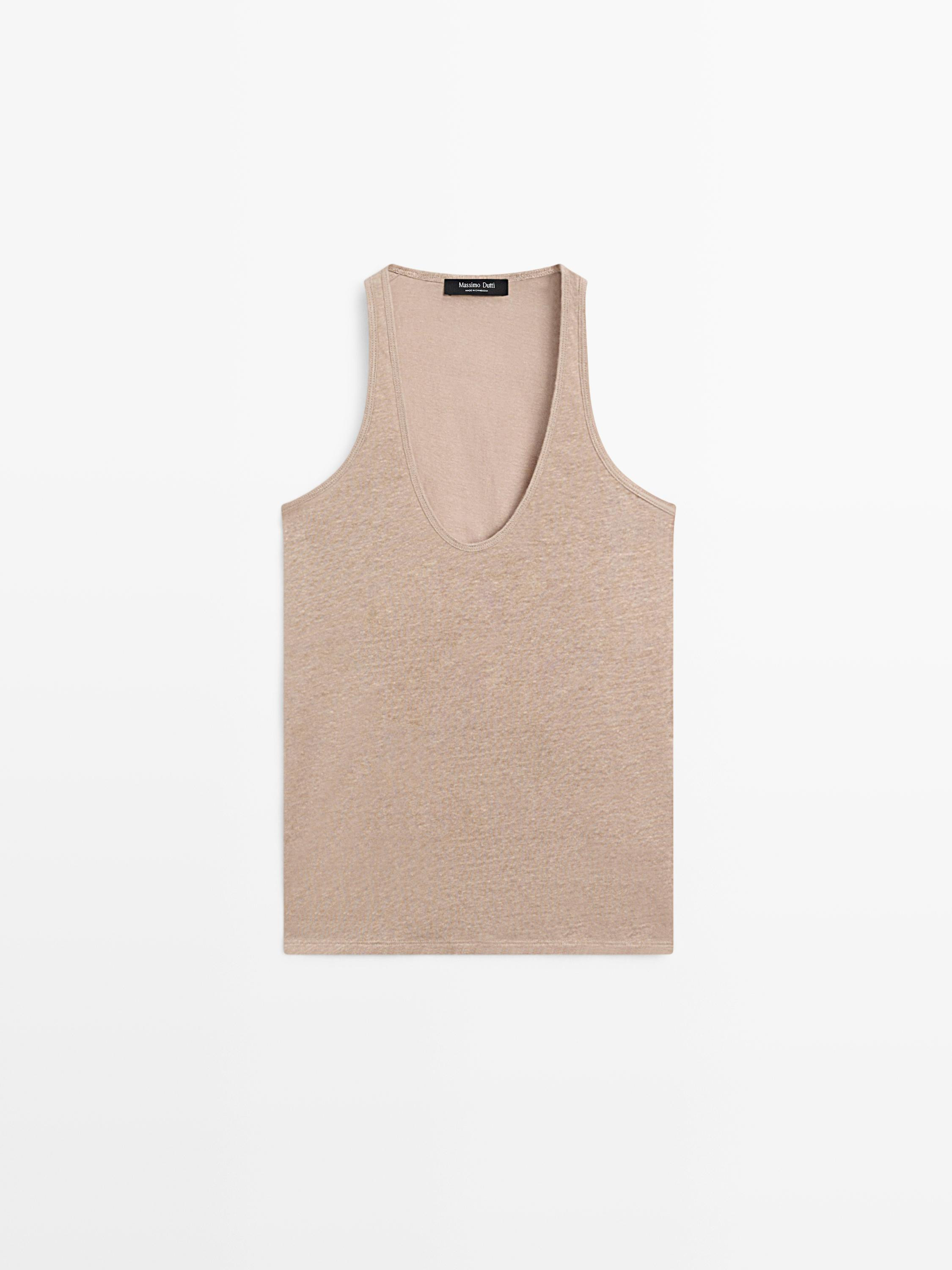100% linen strappy top | Massimo Dutti UK