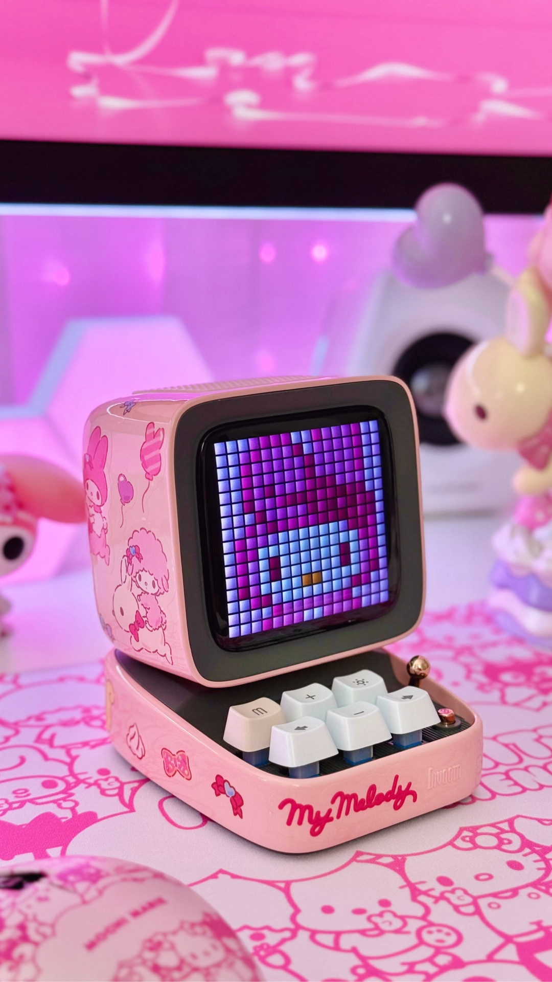 Customize your pixel display with STICKERS! 👀✨ I customized my Divoom Ditoo with My Melody & My Sweet Piano stickers, and it turned out so cute~ 💗🥹 Here’s what I used:

- Pink fine-tipped tweezers to peel and place stickers
- Squeegee tool to smooth out and remove bubbles
- Transparent borderless stickers, which makes designs look like they’re printed right on the item you’re placing them on!

I tagged the pixel display + tools below, as well as some of Divoom’s other cute displays + transparent Sanrio character sheets! ✨

💗🌸💗🌸💗🌸💗

DIY, how to, tutorial, craft project, pixel art speaker, desk decor, pink gaming setup, sanrio stickers, my sweet piano, my melody, kawaii gaming setup, stationery

#LTKFindsUnder100 #LTKHome #LTKStyleTip